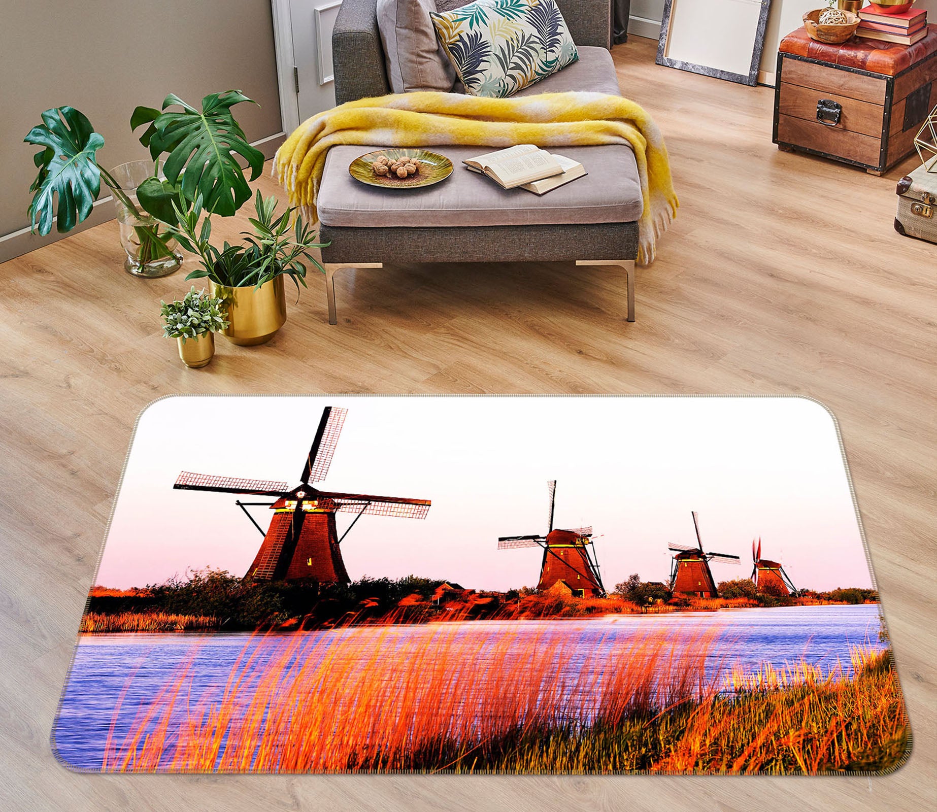 3D Windmill 32015 Non Slip Rug Mat