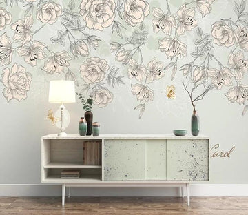 3D White Flowers 445 Wall Murals Wallpaper AJ Wallpaper 2 