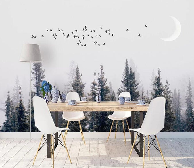 3D Moon Forest 772 Wall Murals Wallpaper AJ Wallpaper 2 