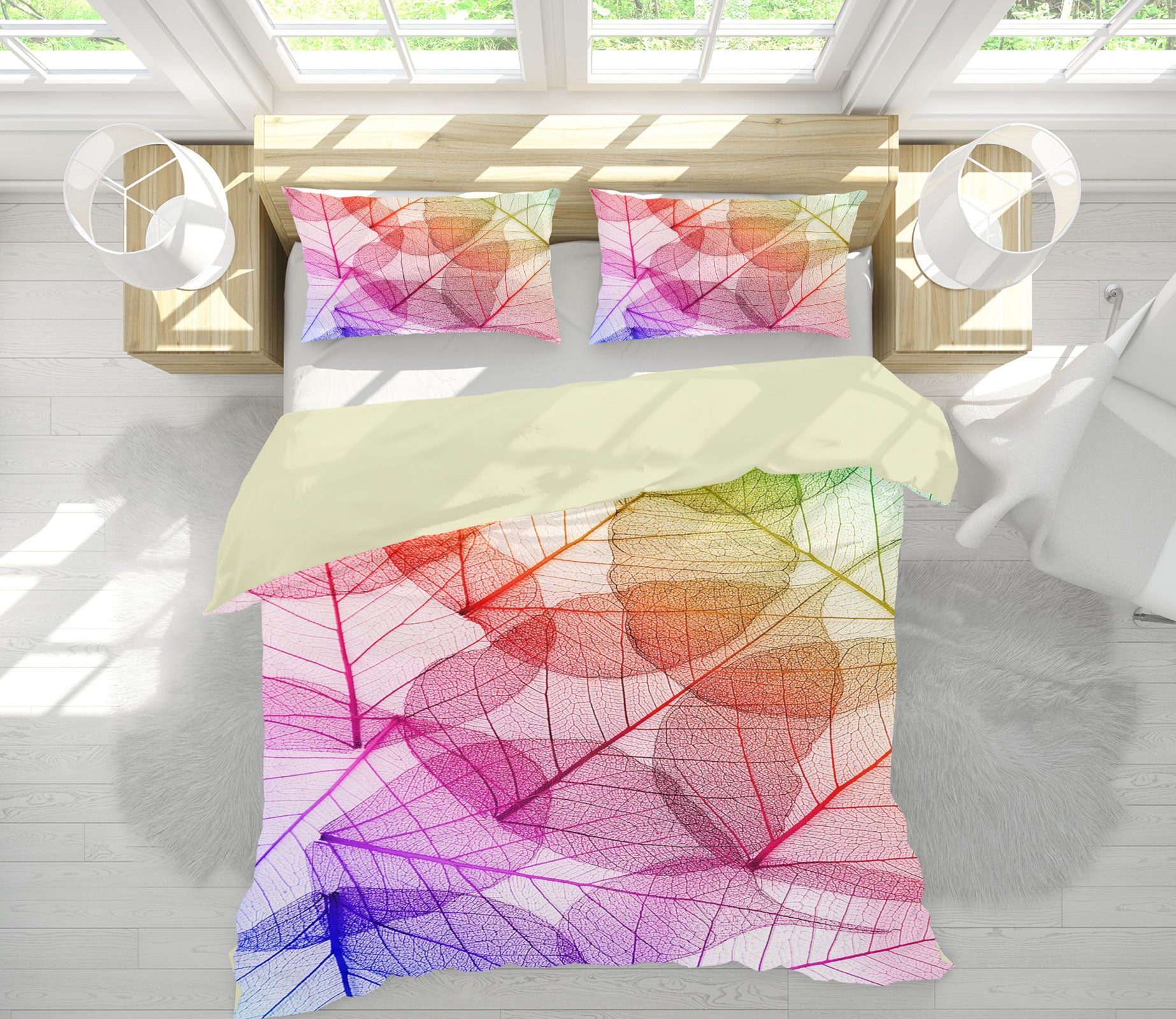 3D Fuchsia Leaf Veins 13190 Bed Pillowcases Quilt