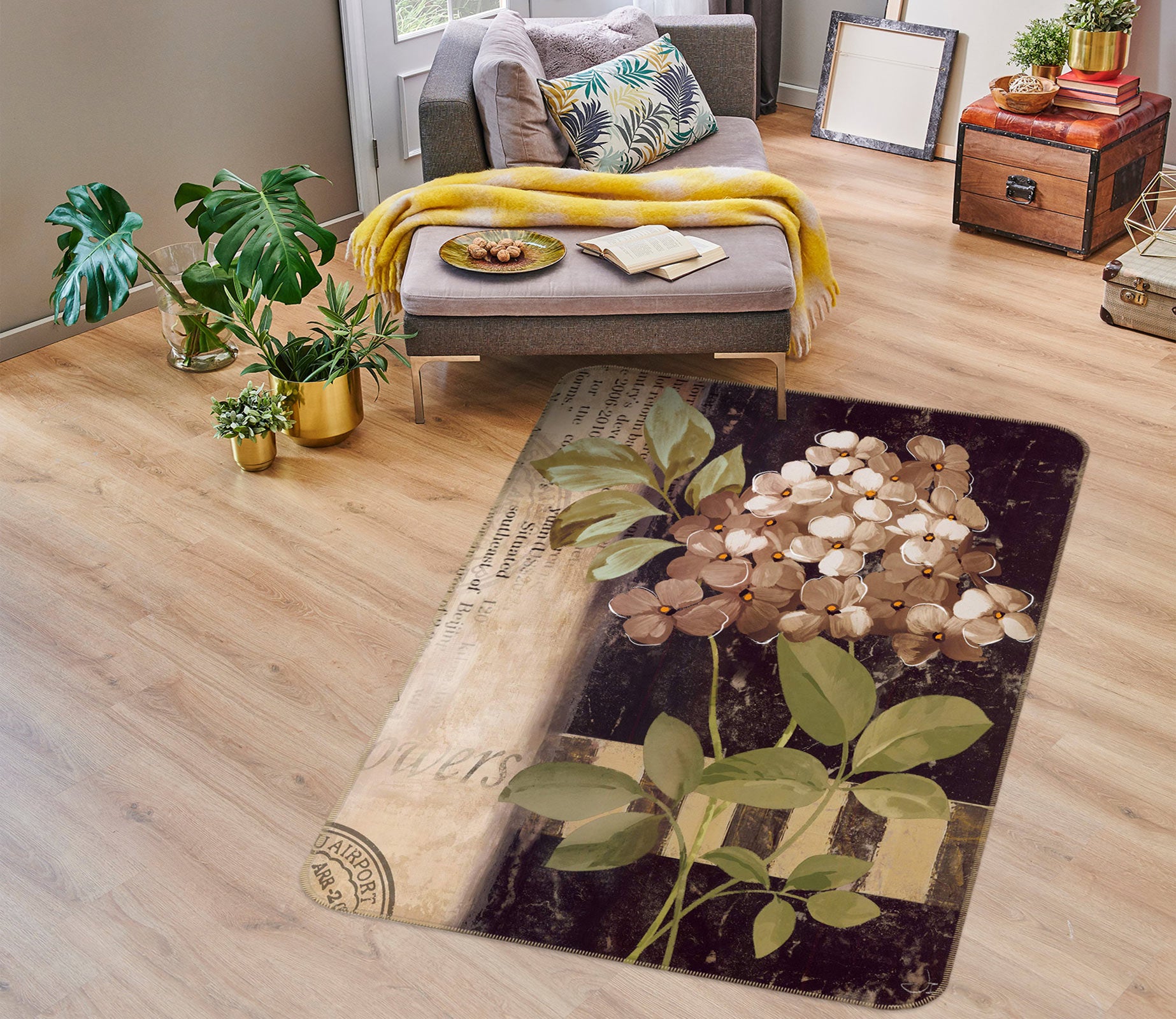 3D Flower 76141 Non Slip Rug Mat