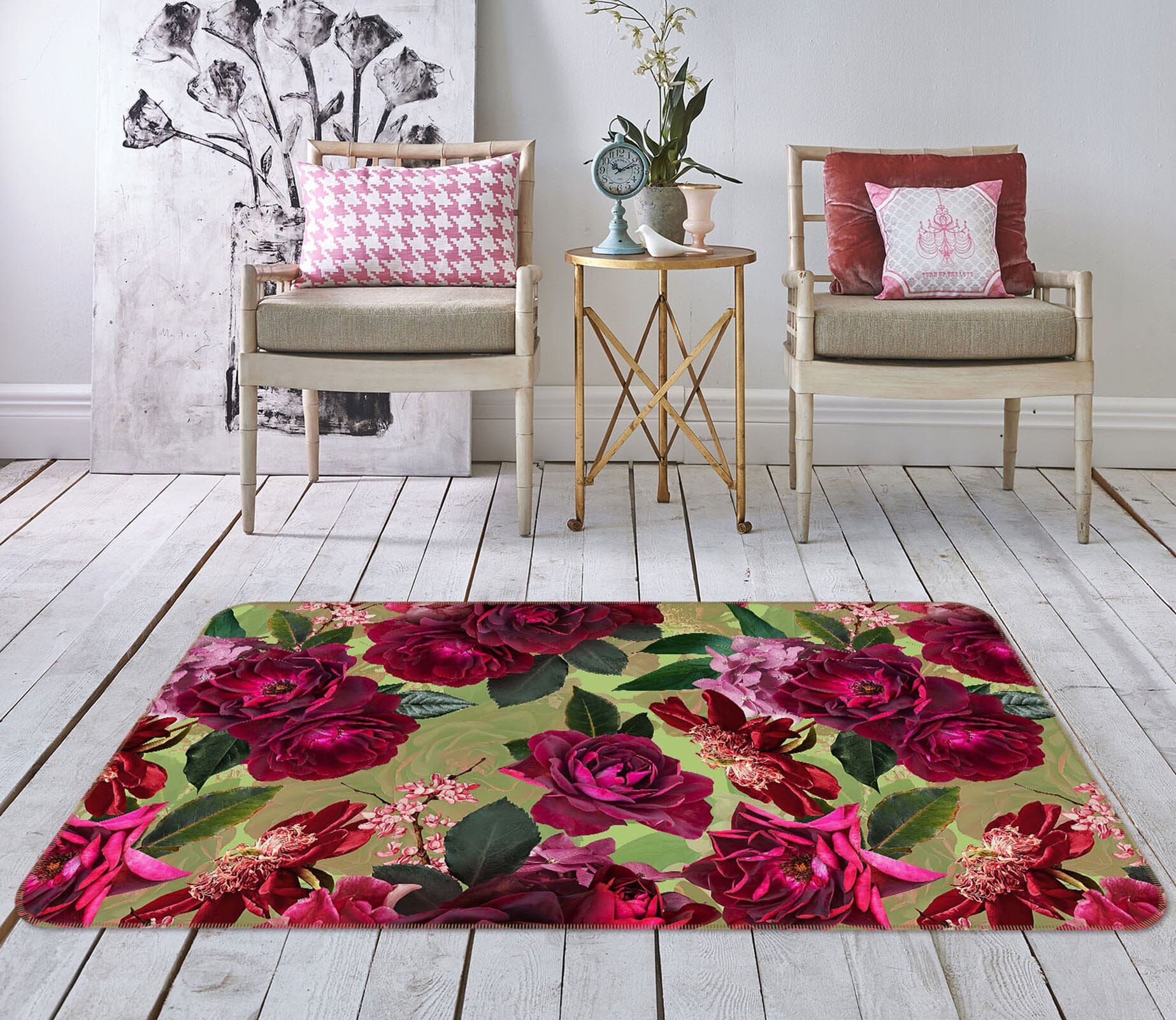 3D Purple Rose 155 Uta Naumann Rug Non Slip Rug Mat Mat AJ Creativity Home 
