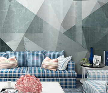 3D Green Geometry WG089 Wall Murals