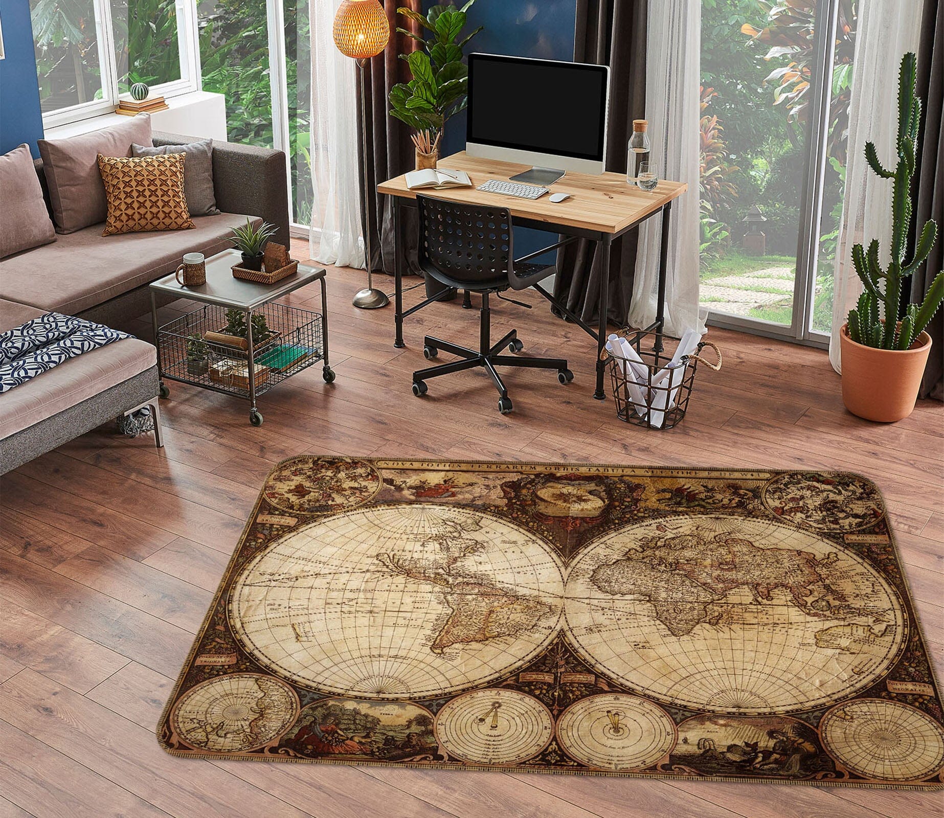 3D Land Layout 211 World Map Non Slip Rug Mat Mat AJ Creativity Home 