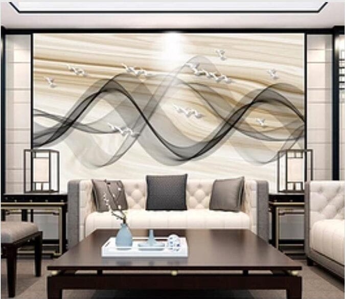 3D Black Wave 2167 Wall Murals Wallpaper AJ Wallpaper 2 