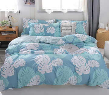 3D Mint Green Leaves 12083 Bed Pillowcases Quilt