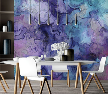 3D Blue Purple Pattern 90217 Alius Herb Wall Mural Wall Murals
