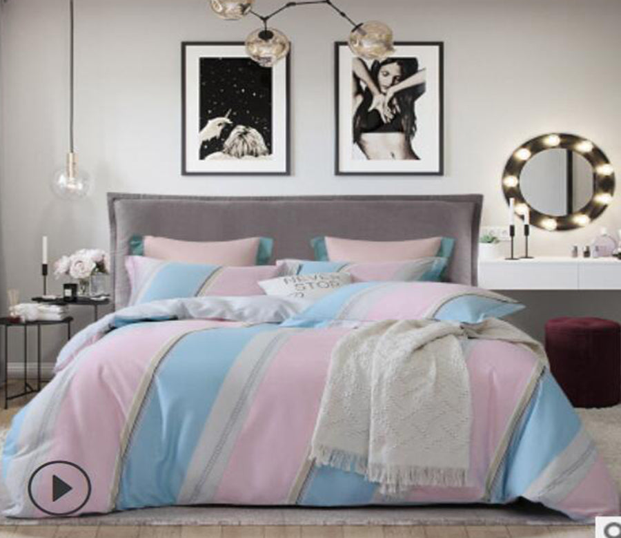 3D Light Blue Pink 20151 Bed Pillowcases Quilt