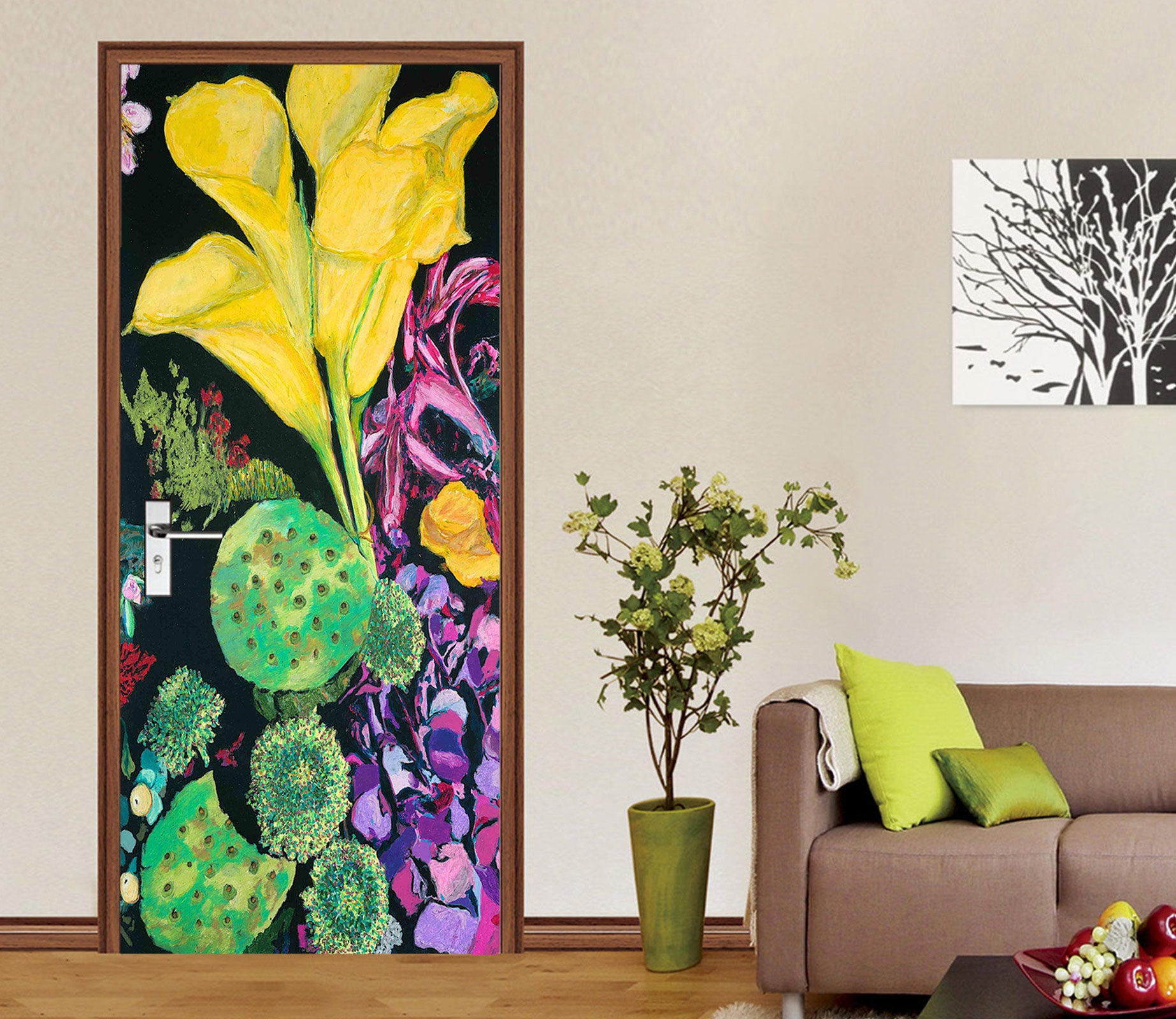 3D Flowers Color 9419 Allan P. Friedlander Door Mural