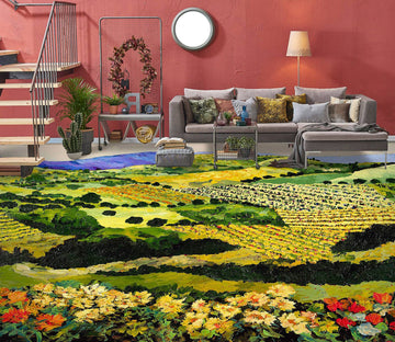 3D Field Lawn Flowers 9536 Allan P. Friedlander Floor Mural