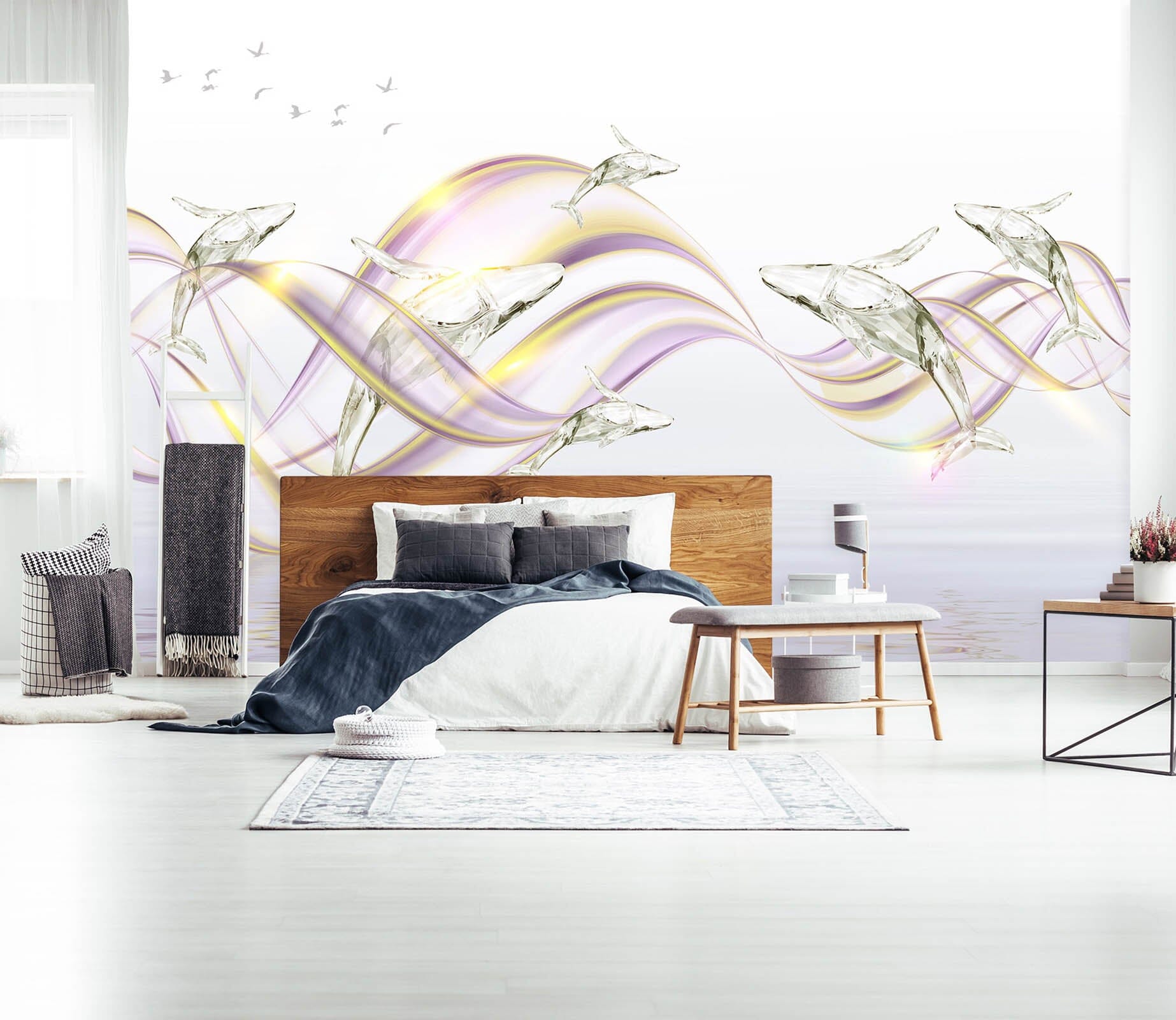 3D Golden Wave 1474 Wall Murals Wallpaper AJ Wallpaper 2 