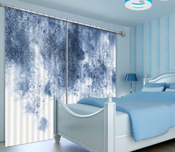 3D Graffiti Lght Blue 57 Curtains Drapes Curtains AJ Creativity Home 