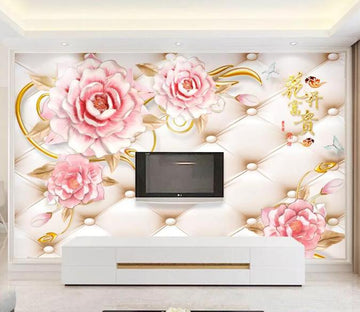 3D Pink Flowers 097 Wall Murals Wallpaper AJ Wallpaper 2 