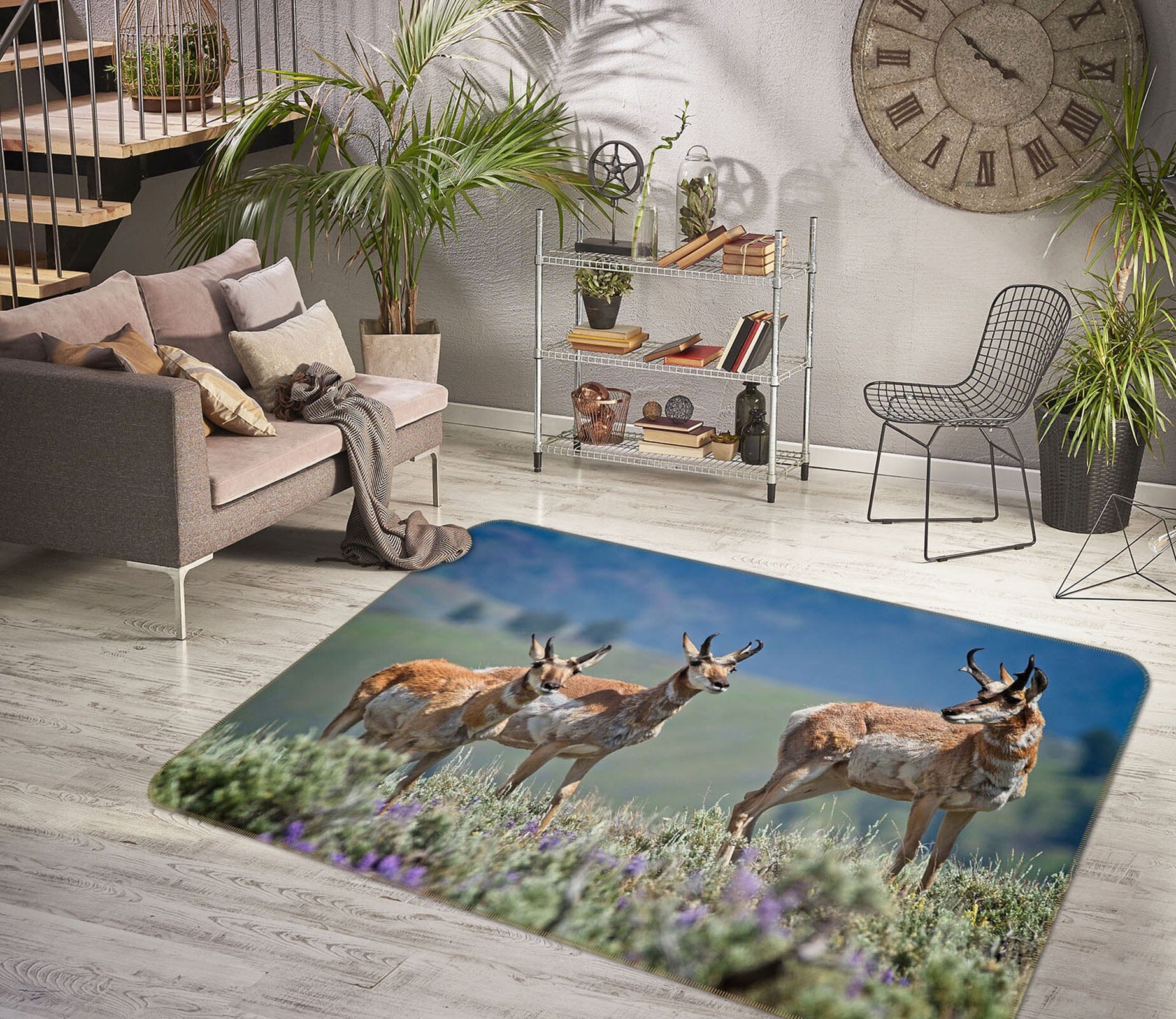 3D Pronghorn Antelope 1101 Kathy Barefield Rug Non Slip Rug Mat Mat AJ Creativity Home 