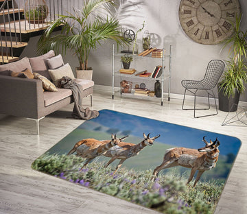 3D Pronghorn Antelope 1101 Kathy Barefield Rug Non Slip Rug Mat Mat AJ Creativity Home 