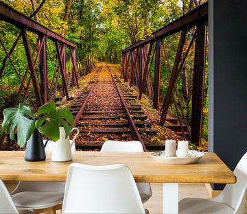 3D Forest Bridge 412 Vehicle Wall Murals