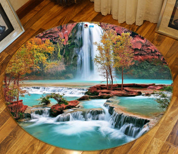 3D Waterfall 80281 Round Non Slip Rug Mat