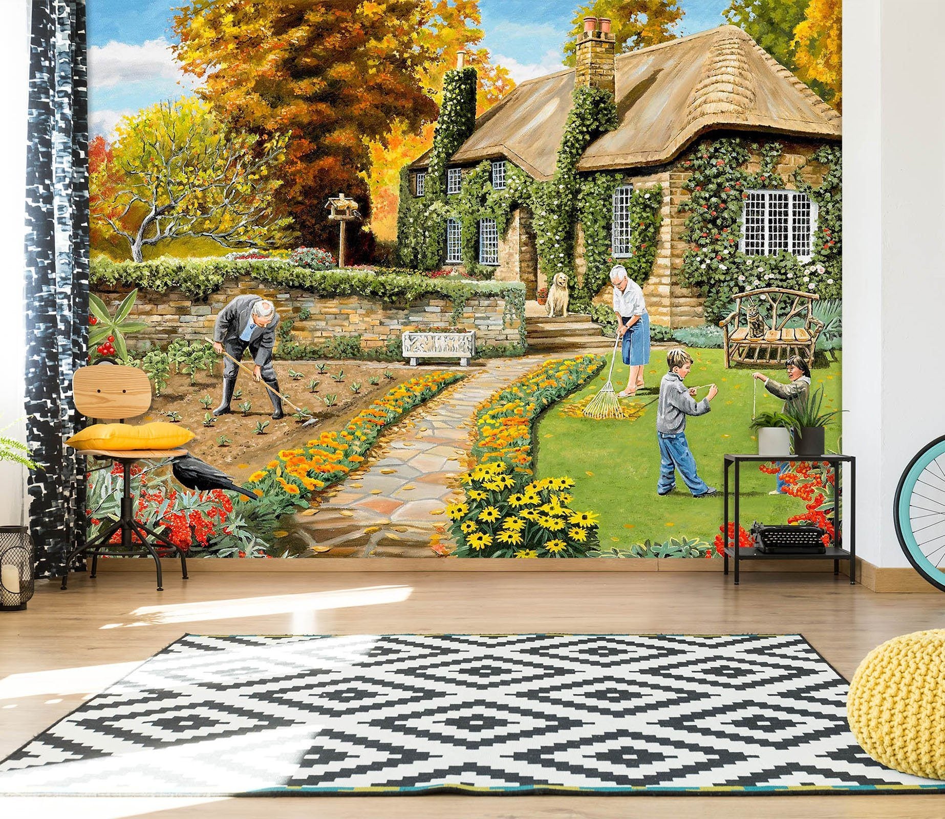 3D Autumn Garden 1005 Trevor Mitchell Wall Mural Wall Murals Wallpaper AJ Wallpaper 2 