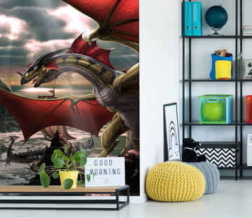 3D Big Dragon 5023 Tom Wood Wall Mural Wall Murals