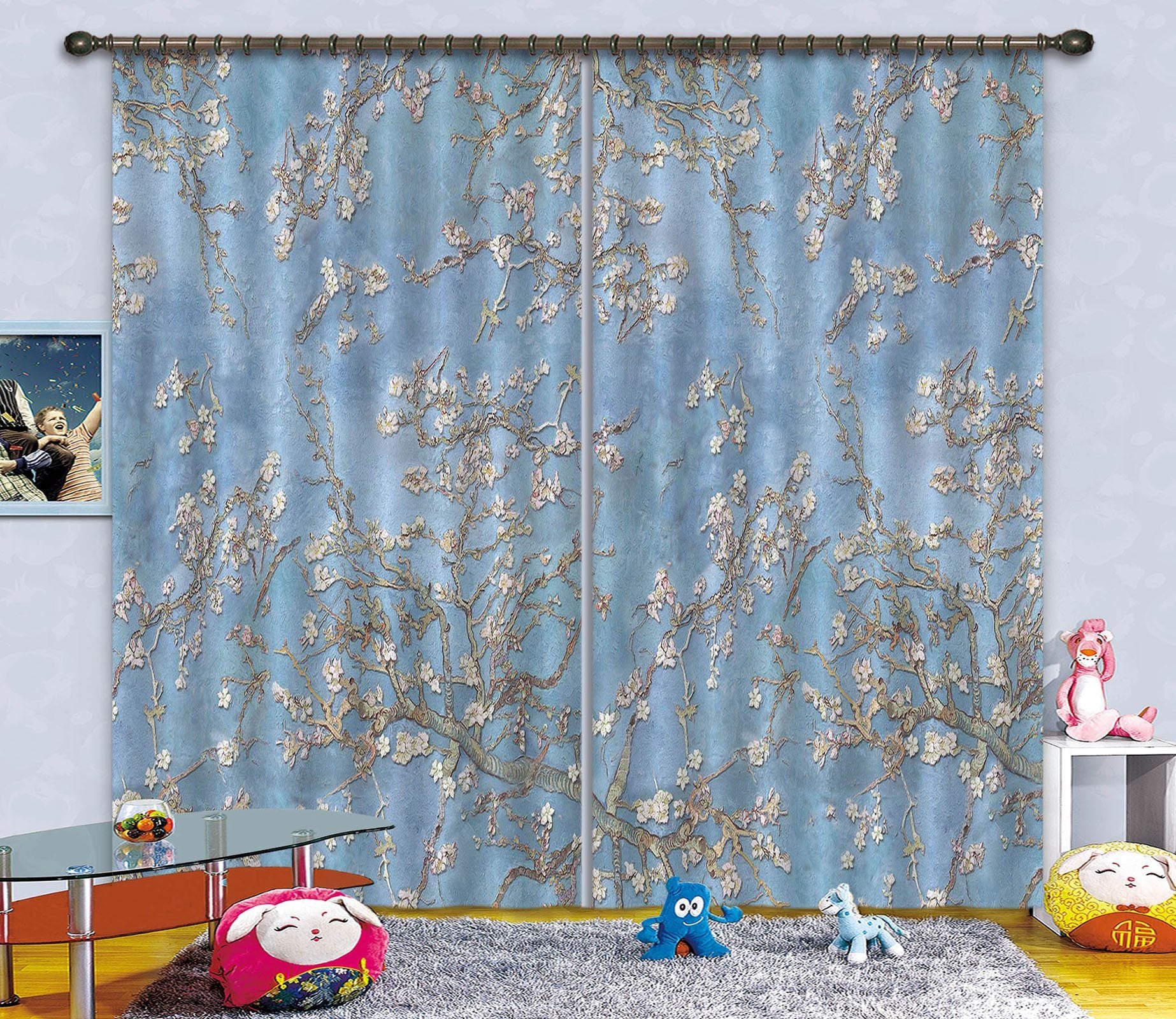 3D Embossed Flower Pattern 84 Curtains Drapes Curtains AJ Creativity Home 