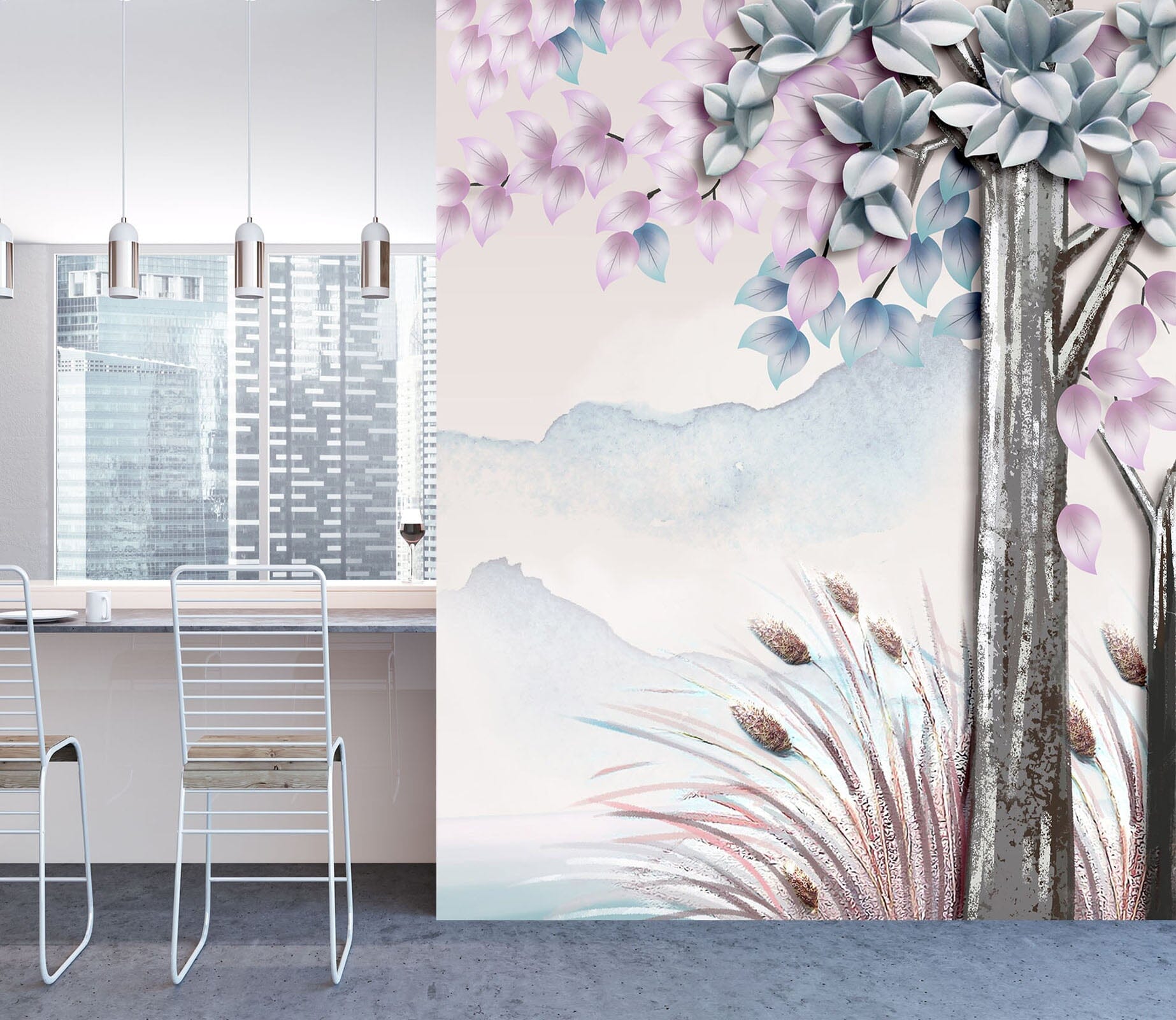 3D Misty Valley 1836 Wall Murals Wallpaper AJ Wallpaper 2 