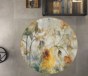 3D Lotus 74063 Round Non Slip Rug Mat
