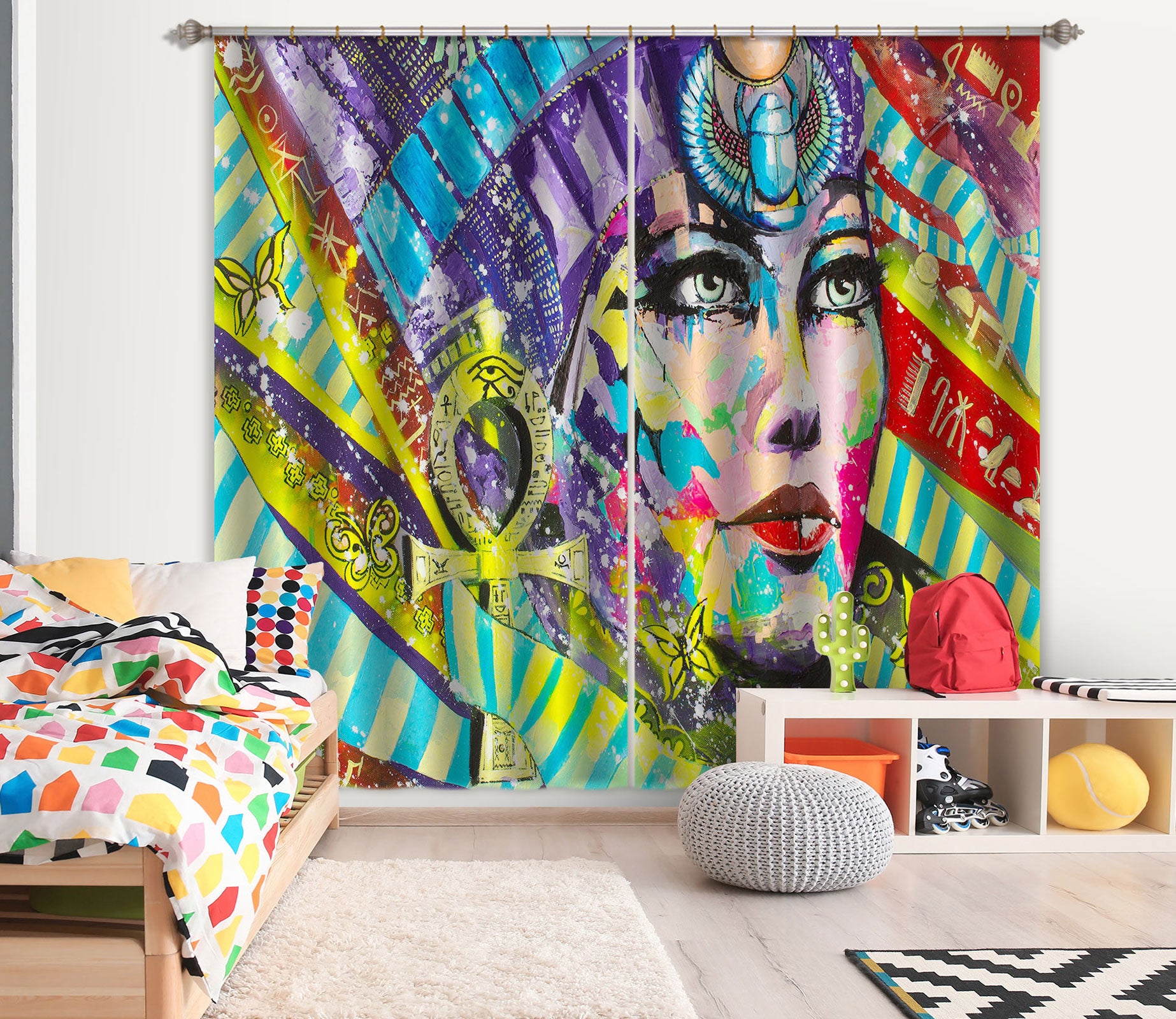 3D Warrior Woman 021 Curtains Drapes