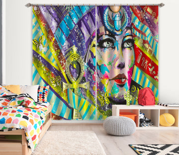 3D Warrior Woman 021 Curtains Drapes