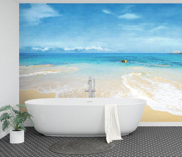 3D Watercolor Beach 101 Wall Murals Wallpaper AJ Wallpaper 2 