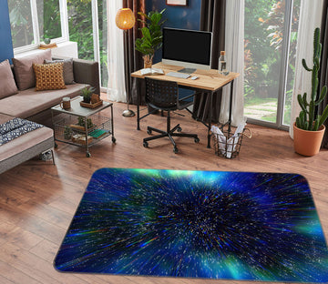 3D Navy Blue Pattern 26224 Non Slip Rug Mat