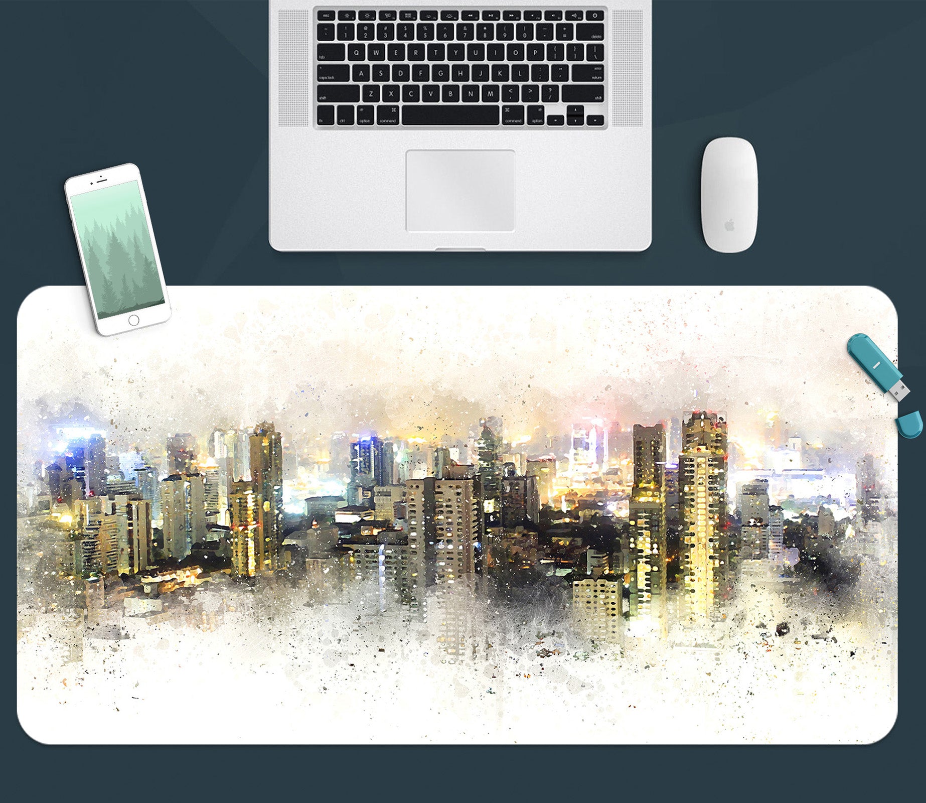 3D City Building 17157 Desk Mat