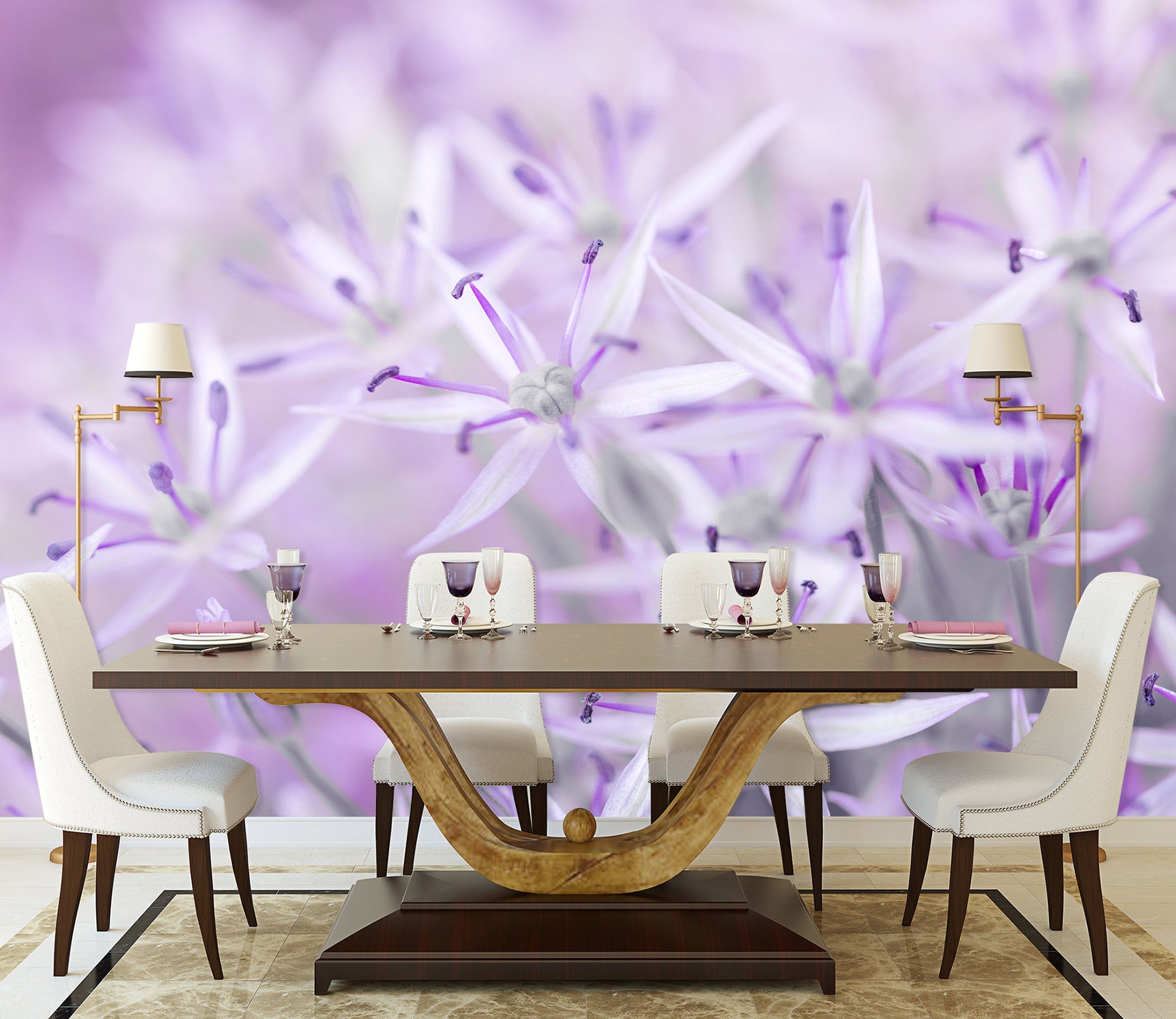 3D Purple Flower 6265 Assaf Frank Wall Mural Wall Murals