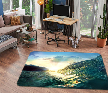 3D Waves Seawater 36027 Non Slip Rug Mat