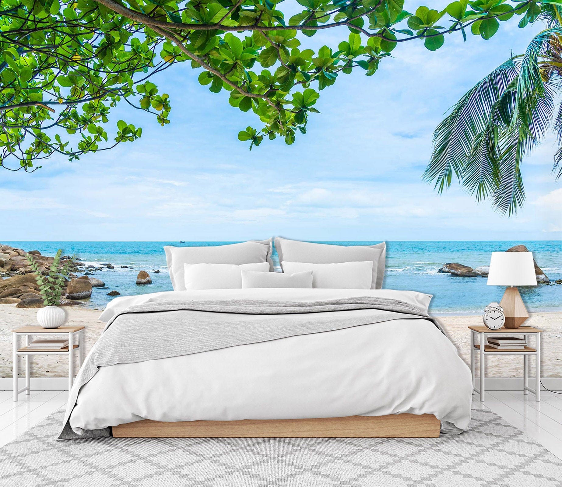 3D White Beach Sea 105 Wall Murals Wallpaper AJ Wallpaper 2 