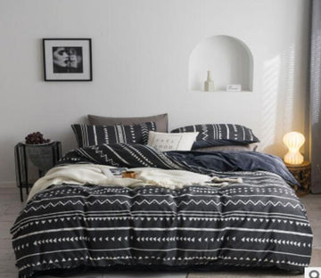 3D Black Totem Lines 30096 Bed Pillowcases Quilt