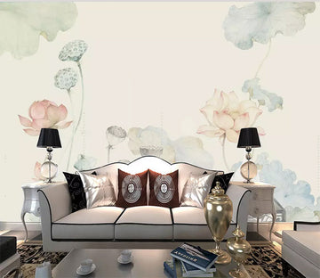 3D Lotus Pond 1202 Wall Murals Wallpaper AJ Wallpaper 2 