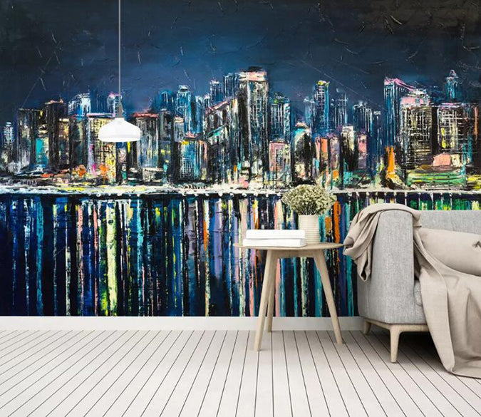 3D City Night Scene 885 Wall Murals Wallpaper AJ Wallpaper 2 