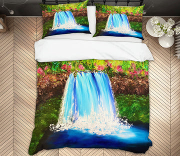 3D Blue Waterfall 516 Skromova Marina Bedding Bed Pillowcases Quilt