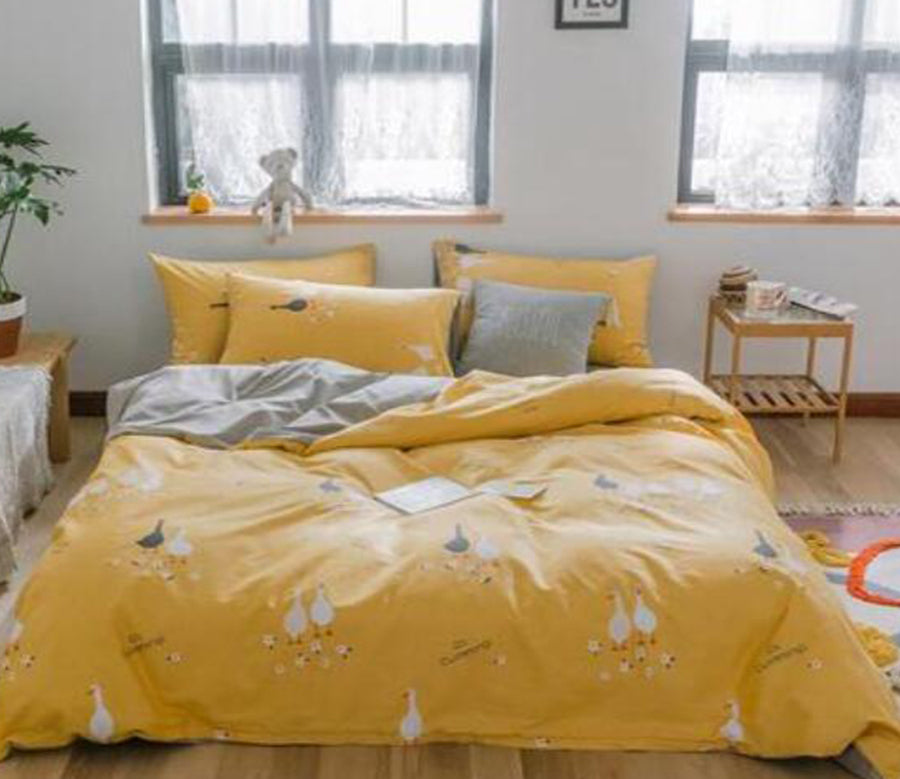 3D Yellow Bottom Goose 15007 Bed Pillowcases Quilt