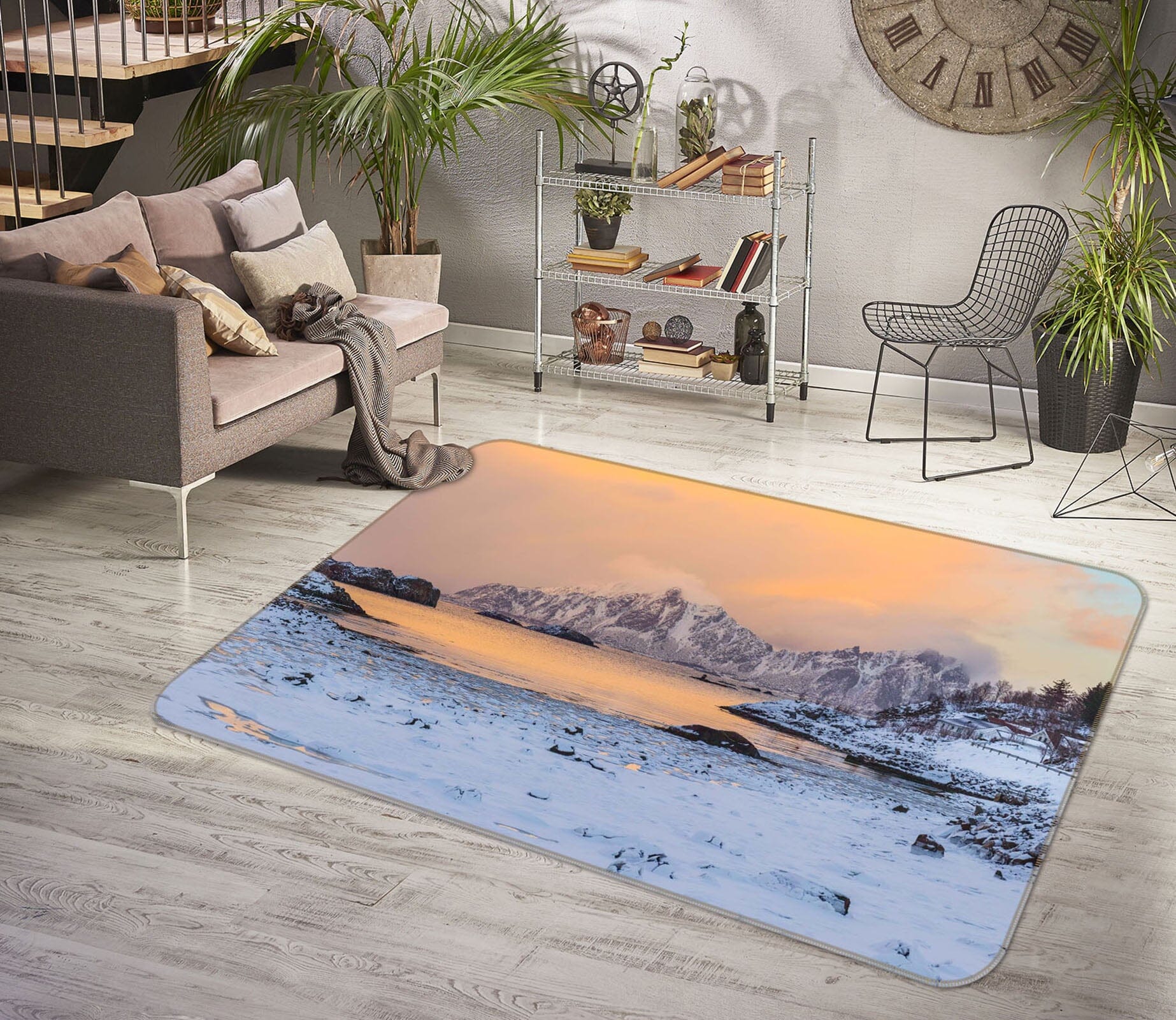 3D Snow Lake 1114 Marco Carmassi Rug Non Slip Rug Mat Mat AJ Creativity Home 