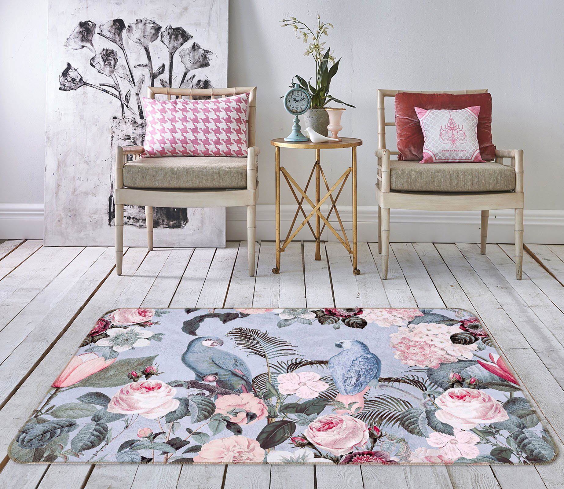 3D Bird Friends 1029 Andrea haase Rug Non Slip Rug Mat Mat AJ Creativity Home 