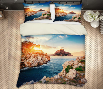3D Sea Stones 59183 Bed Pillowcases Quilt