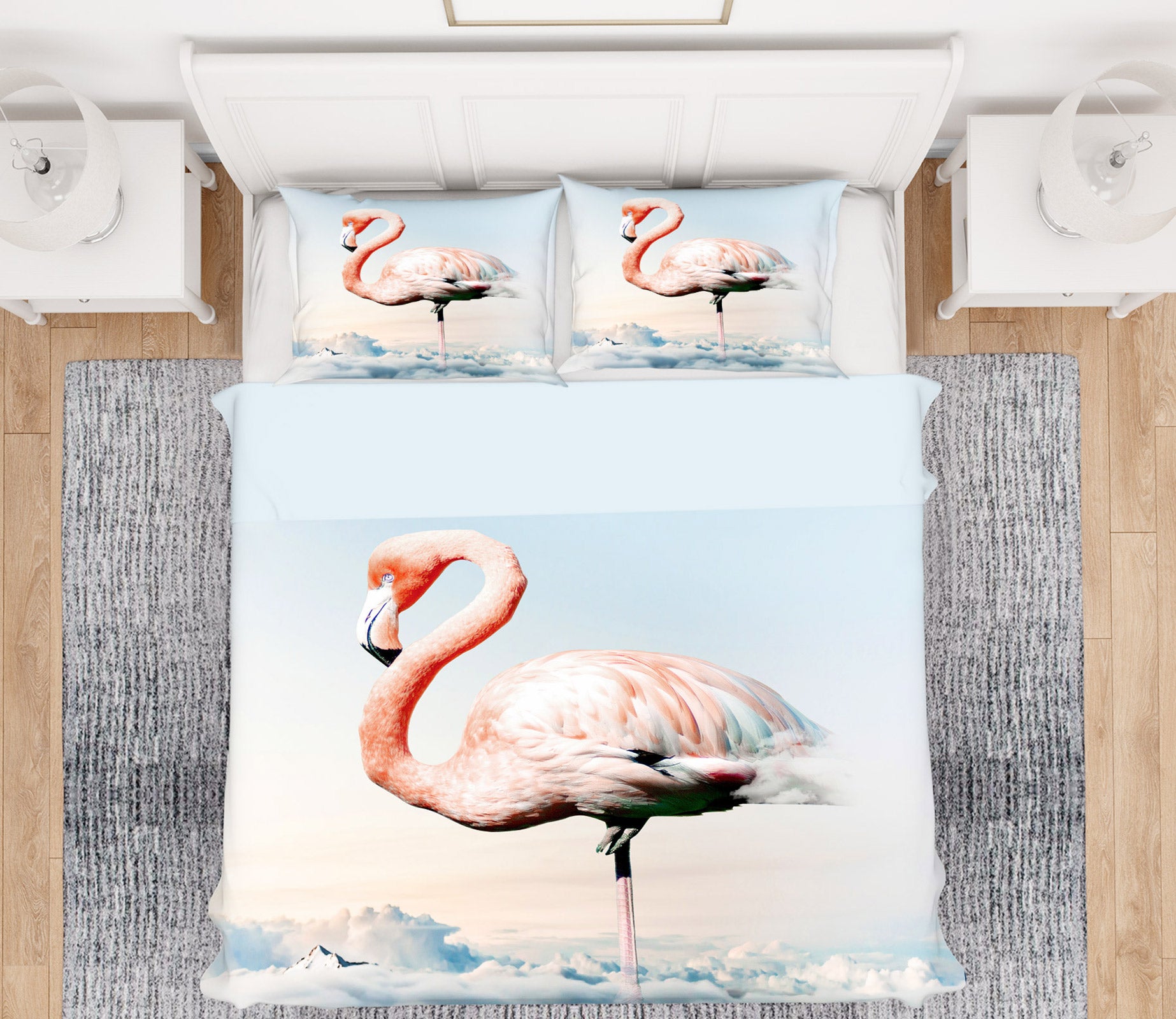 3D Flamingo 12044 Bed Pillowcases Quilt
