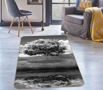3D Black White Trees 76125 Non Slip Rug Mat