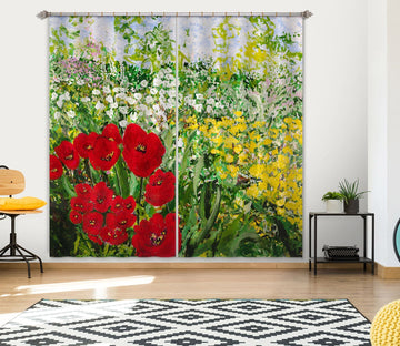 3D Spring Flowers 298 Allan P. Friedlander Curtain Curtains Drapes Curtains AJ Creativity Home 