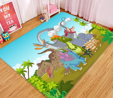 3D Cartoon Dinosaur Era 65127 Non Slip Rug Mat