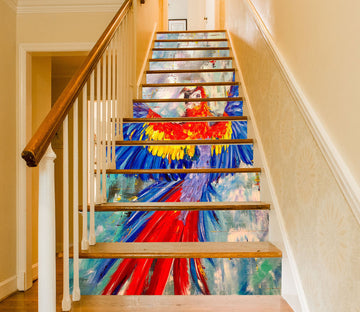 3D Colorful Parrot 838 Skromova Marina Stair Risers