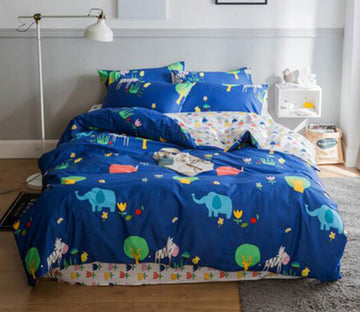 3D Animals Tree 20224 Bed Pillowcases Quilt