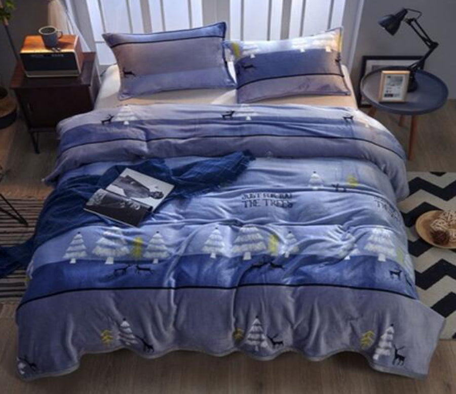 3D Blue Tree 20187 Bed Pillowcases Quilt