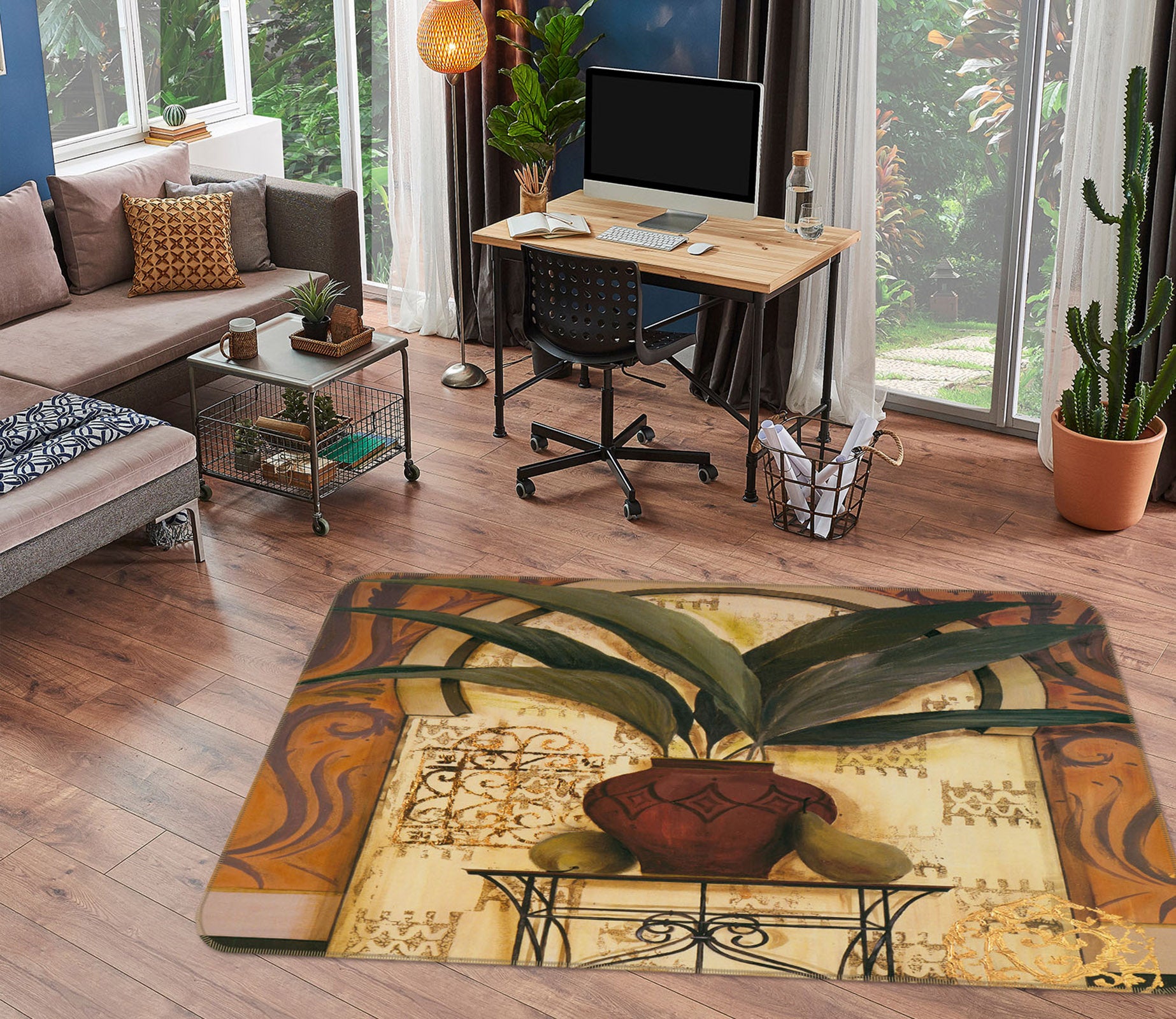 3D Vase Flowers 32032 Non Slip Rug Mat